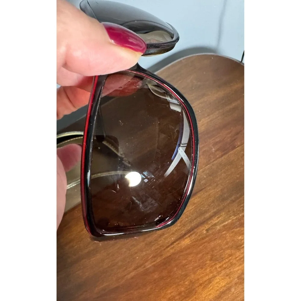 GUCCI GG 1621 S Black With Red Rimmed Dark Sunglasses Men's Stylish Retro